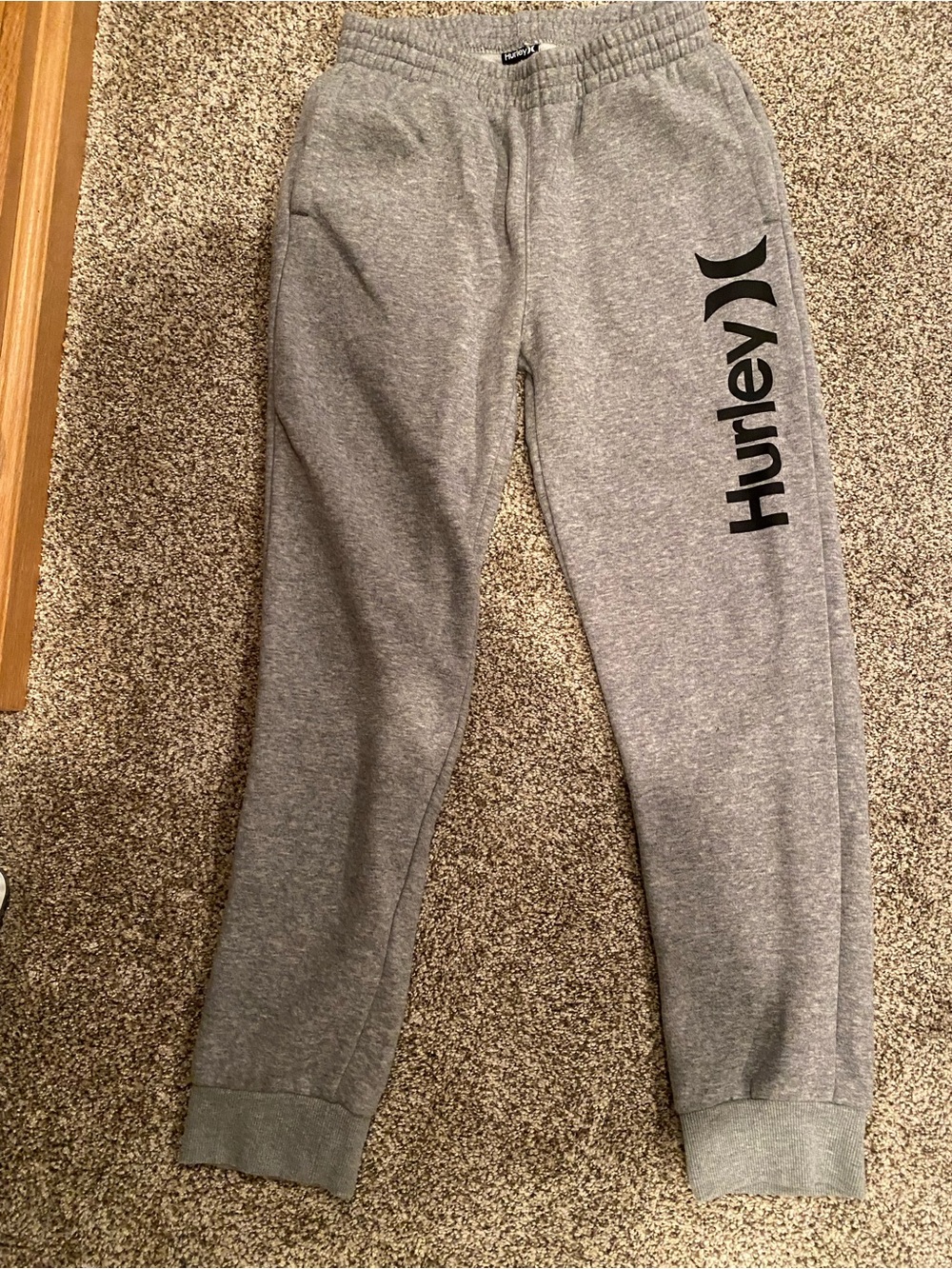 Hurley Kids' Gray Logo Sweatpants size Large
